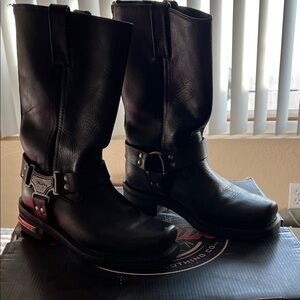 Woman’s Milwaukee Black Leather Motorcycle Boots